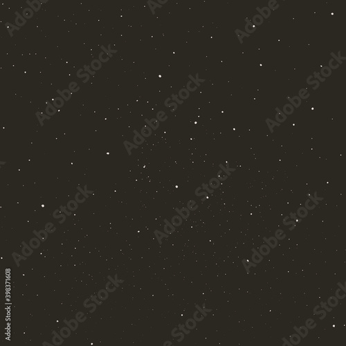 Night Starry Sky Seamless Pattern. Star Space Vector Background. Abstract Black Texture with White Dots.