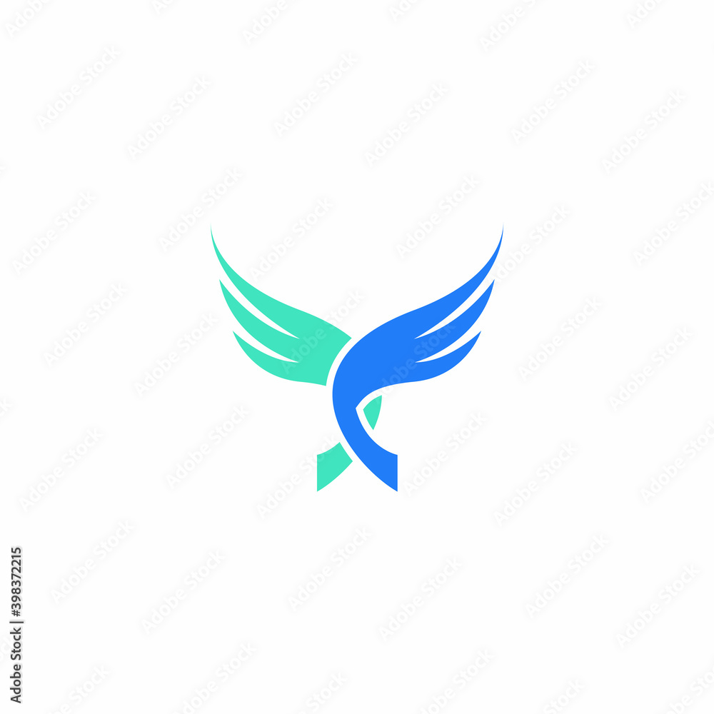 Fototapeta premium Abstract letter X logo design template. Bird wings creative sign. Dynamic vector icon.