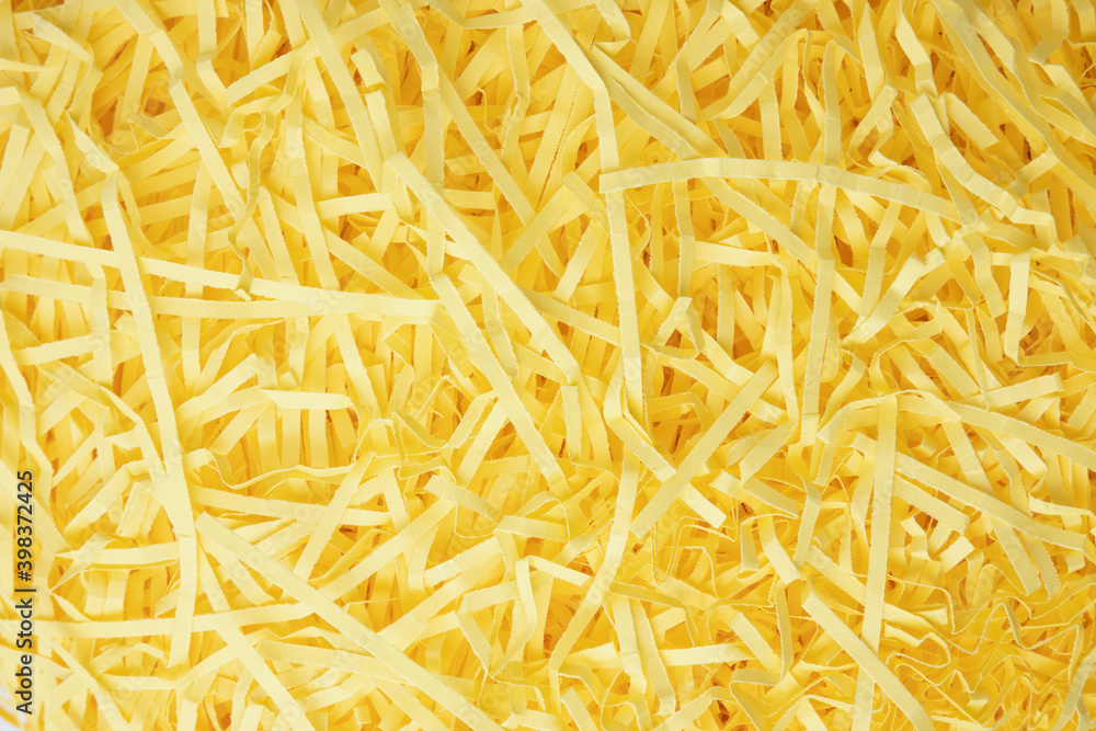 Abstract background with bright yellow wavy paper stripes. Abstract background with bright yellow wavy paper stripes.