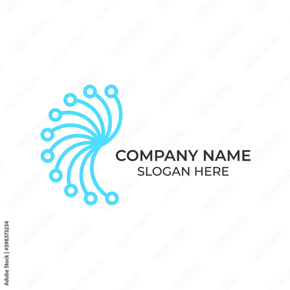 Fototapeta premium Brand Tech Logo Design. Technology Icon. Network, Internet, Communication, Computer, Software Icon. Stock illustration,