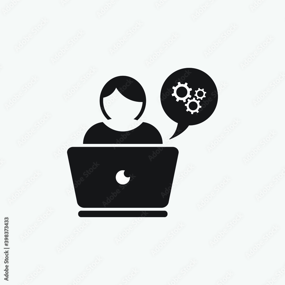 Online training in laptop icon. isolated on white background Online training in laptop icon. isolated on white background