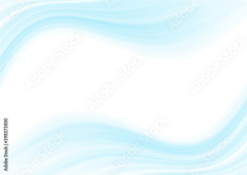 パステルカラーの波 フレーム素材（ライトブルー）白背景
