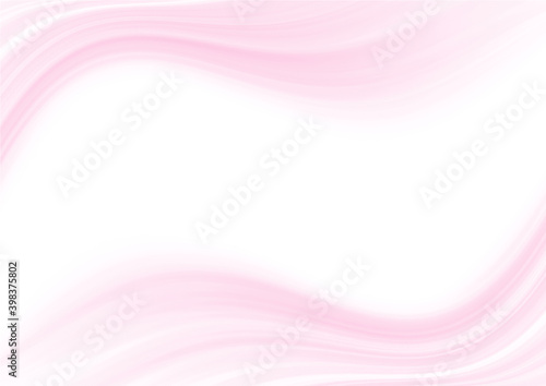 パステルカラーの波 フレーム素材（ピンク）白背景