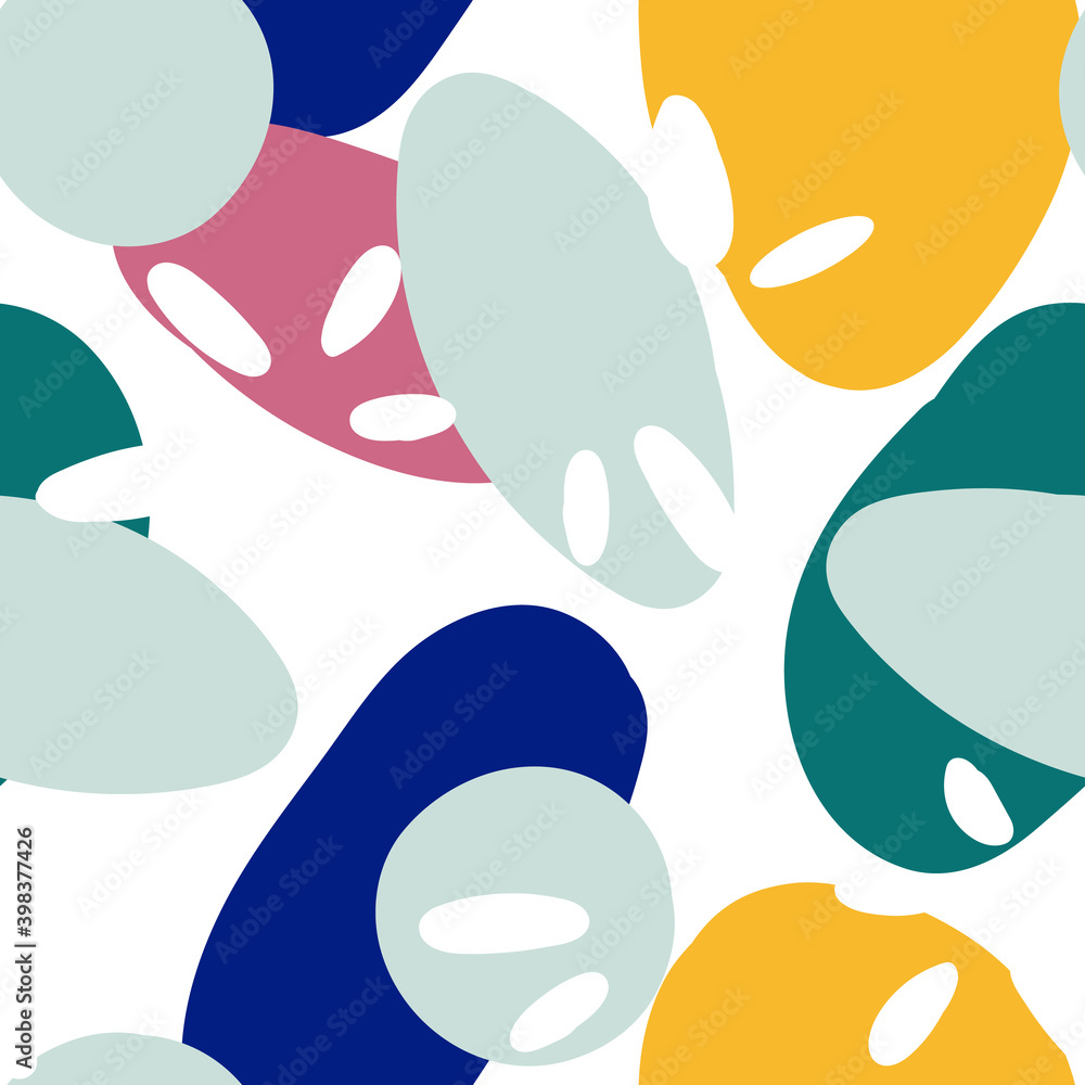 Blue and Yellow and Green Collage Trendy Vector 