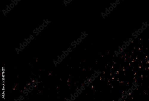 Dark Red vector backdrop with music notes.