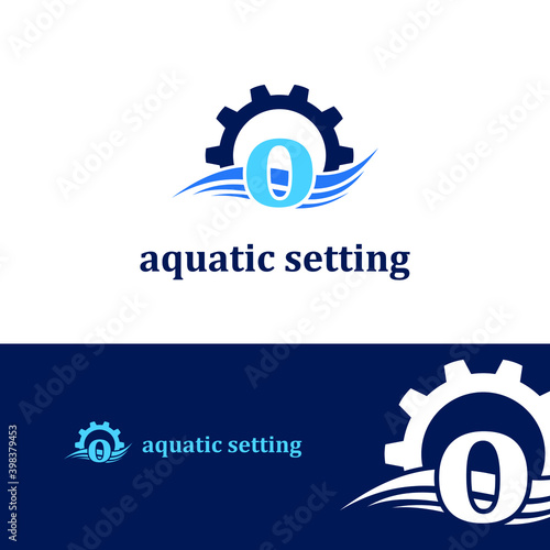 Initial o letter for swimming pools and aquatic venue repairing, setting and service company logo template