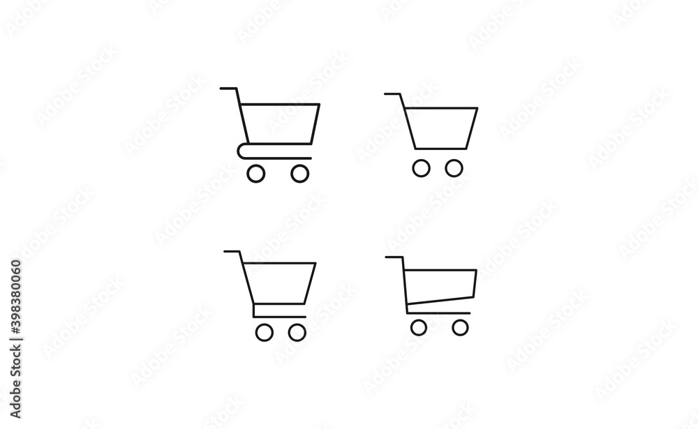 Shop cart icons collection. Supermarket trolley. E-commerce symbol. Online shopping. Shop cart icons collection. Supermarket trolley. E-commerce symbol. Online shopping.