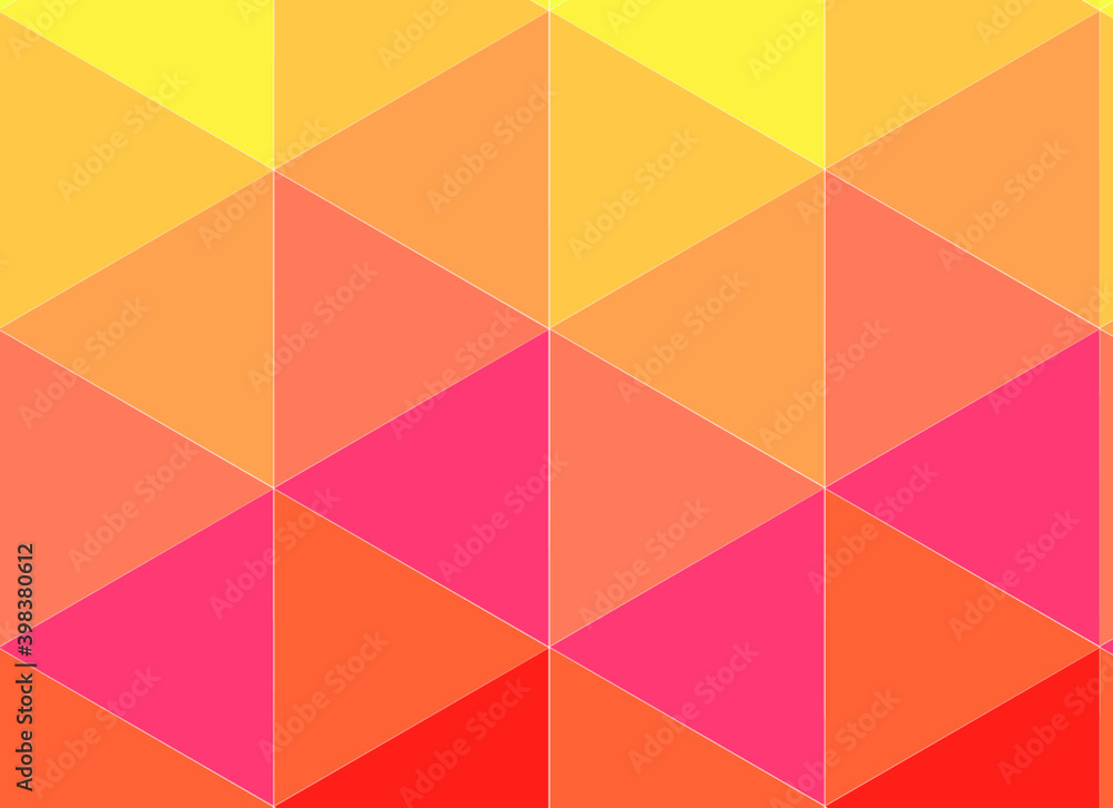 Fundo geométrico com formas com cores quentes