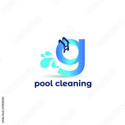 Initial g letter for swimming pools and aquatic venue repairing, setting and service company logo template
