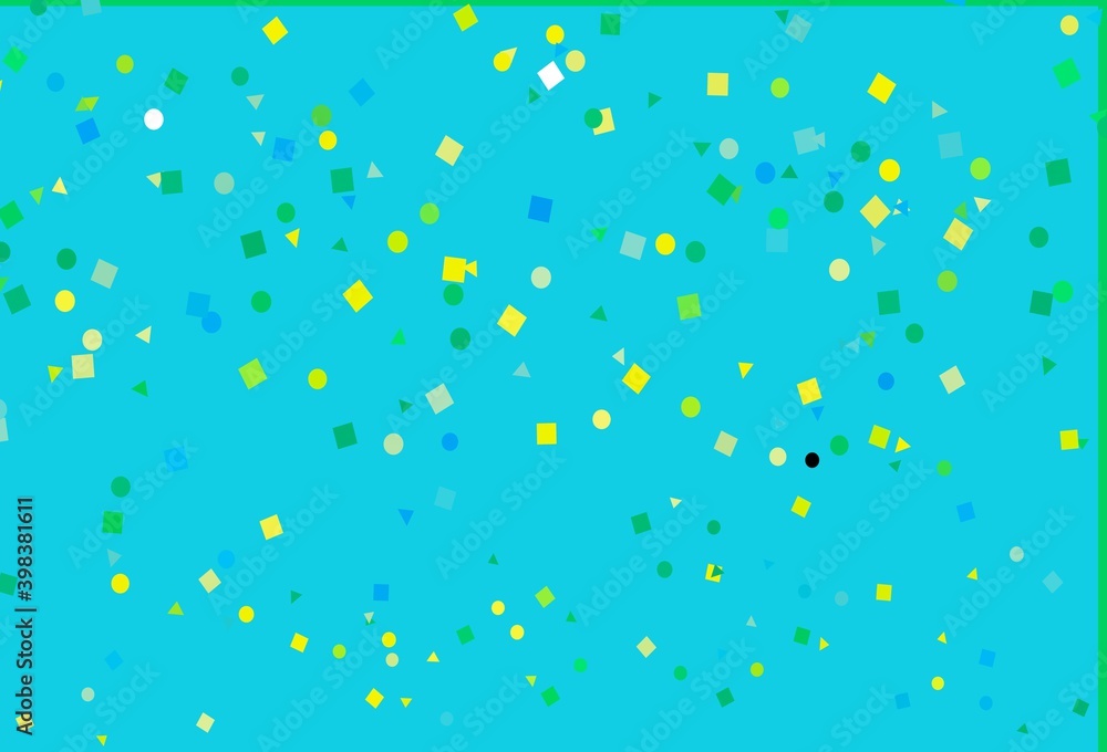 Light Blue, Yellow vector texture in poly style with circles, cubes. Light Blue, Yellow vector texture in poly style with circles, cubes.