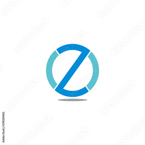 letter oz circle geometric simple design logo vector photo