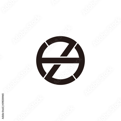 Free Download vector of letter hz round geometric line simple logo - GFXLoad