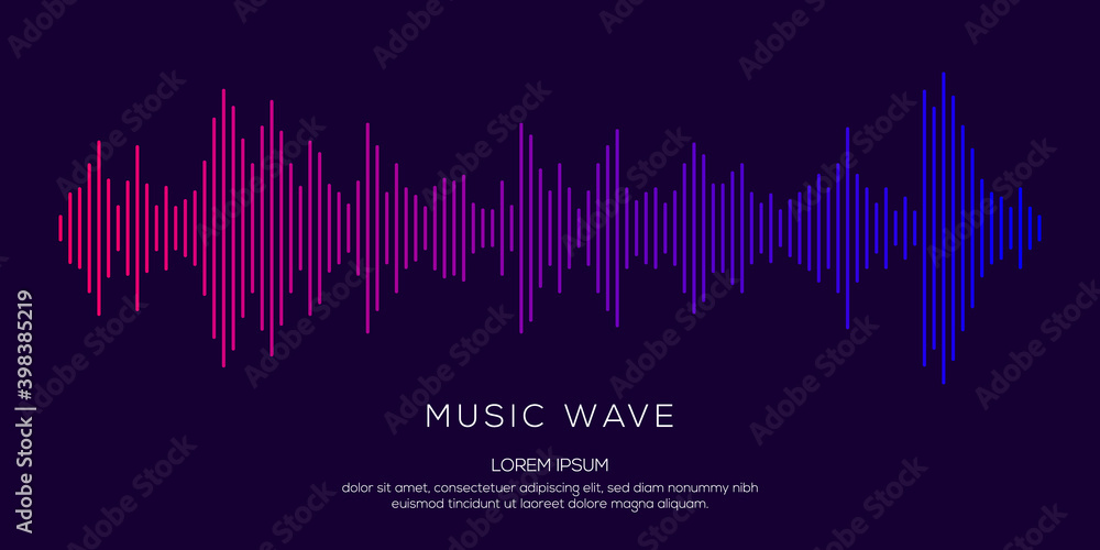 Obraz premium Modern Sound wave equalizer. Vector illustration on dark background - Vector Illustration