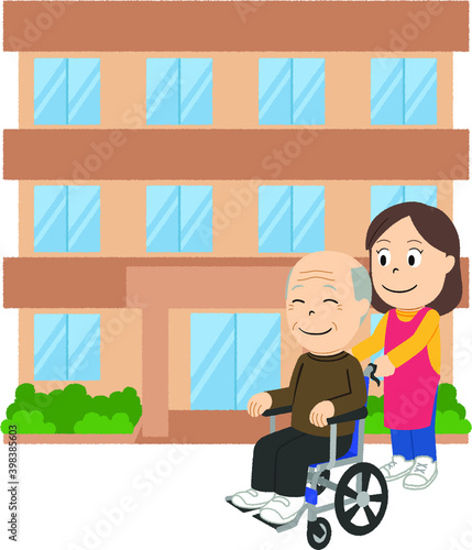 介護施設・老人ホームのイラスト