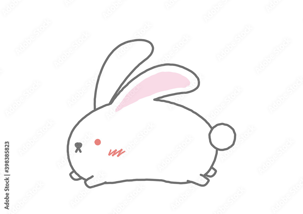 前を向いて走るゆるかわな卯(うさぎ) 前を向いて走るゆるかわな卯(うさぎ)