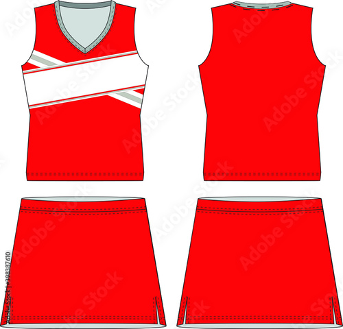 Sublimated Sleeveless V Neck Cheer Dress Mock ups vector