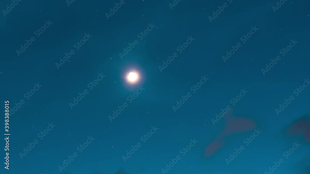 The moon moves in the sky at sunset. Stars and clouds in the night sky. 4k time-lapse The moon moves in the sky at sunset. Stars and clouds in the night sky. 4k time-lapse