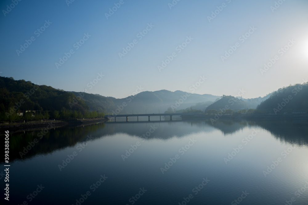 lake and mountains