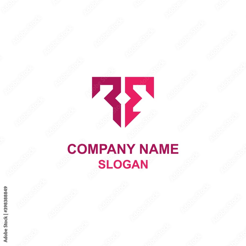 RE letter initial logo, simple and modern bold logo with unique shape. RE letter initial logo, simple and modern bold logo with unique shape.