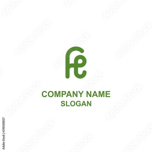 RE letter initial logo  bold logo with rounded line  this logo can also be read as FE.