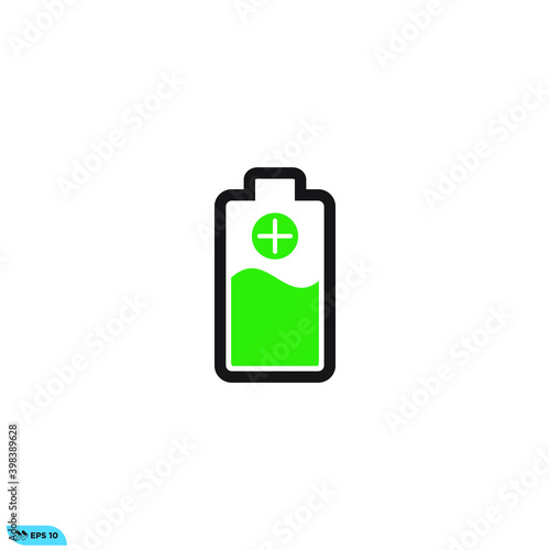 Icon vector graphic of battery, good for template photo