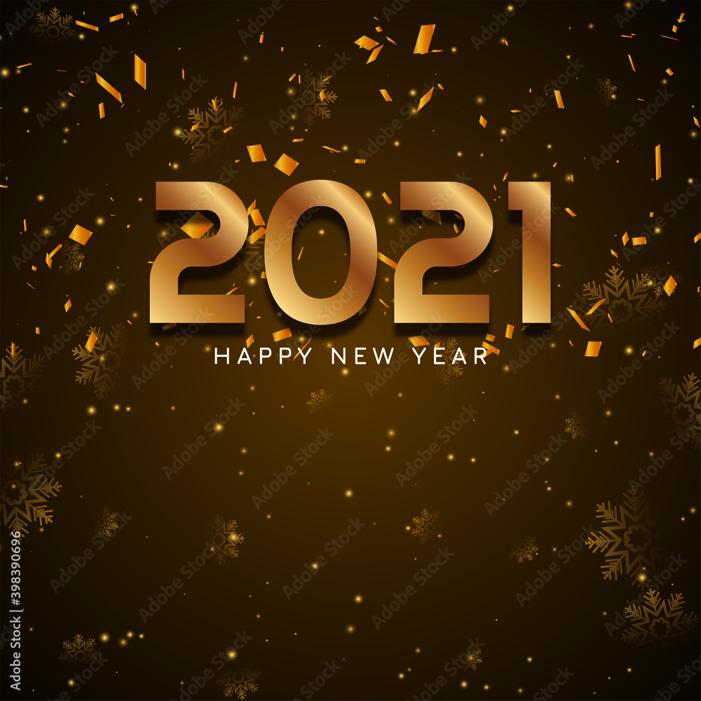Golden confetti Happy new year 2021 background Golden confetti Happy new year 2021 background