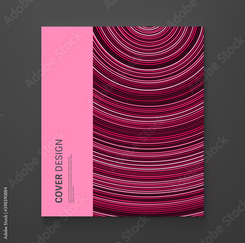 Abstract circular background with many thin lines. Many random circle with noise effect. Cover design template. Vector illustration for advertising, marketing or presentation.