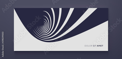 Abstract digital signal form. Sound wave and line in a circle. Striped background with ripple effect. Vector illustration for cover, poster, flyer or banner.