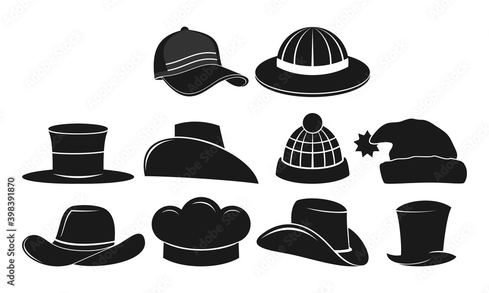 Hat set illustration vector design Hat set illustration vector design