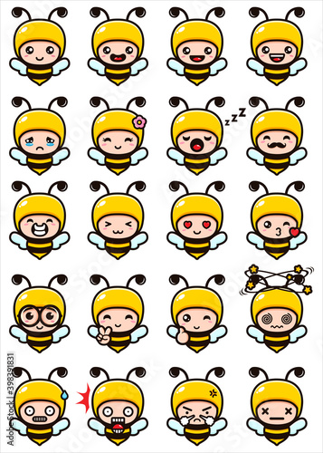 Wallpaper Mural cute honey character full set Torontodigital.ca