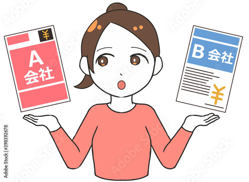 見積りを比較する　左視線　女性
