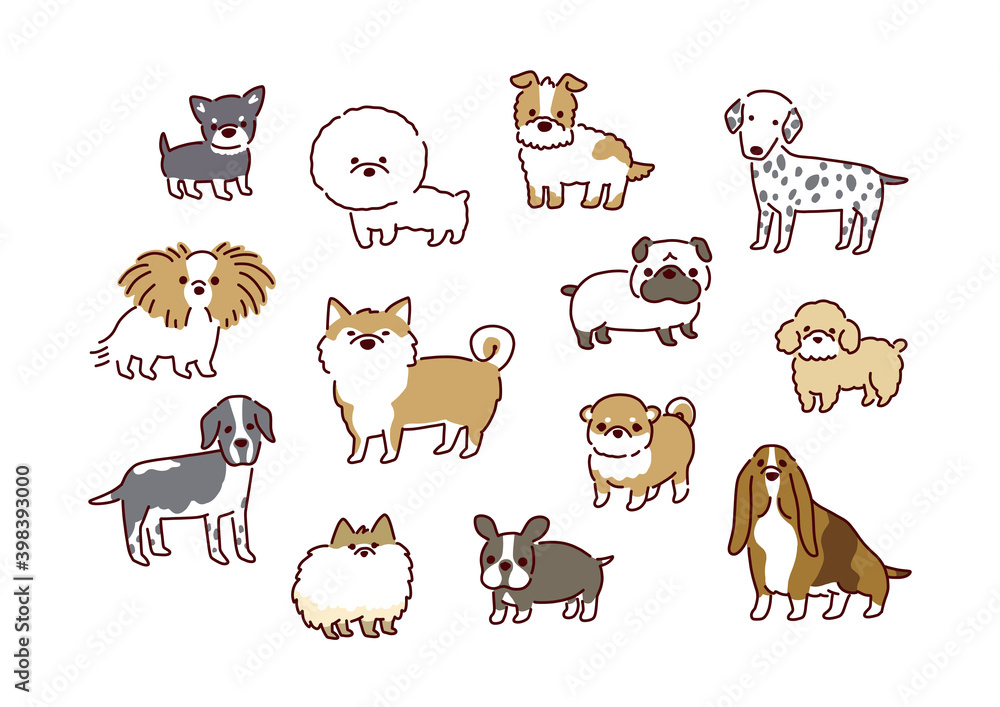 シンプルかわいい13犬種の犬イラスト Illustrations Of 13 Simple And Cute Dogs Vector De Stock Adobe Stock シンプルかわいい13犬種の犬イラスト Illustrations Of 13 Simple And Cute Dogs Vector De Stock Adobe Stock