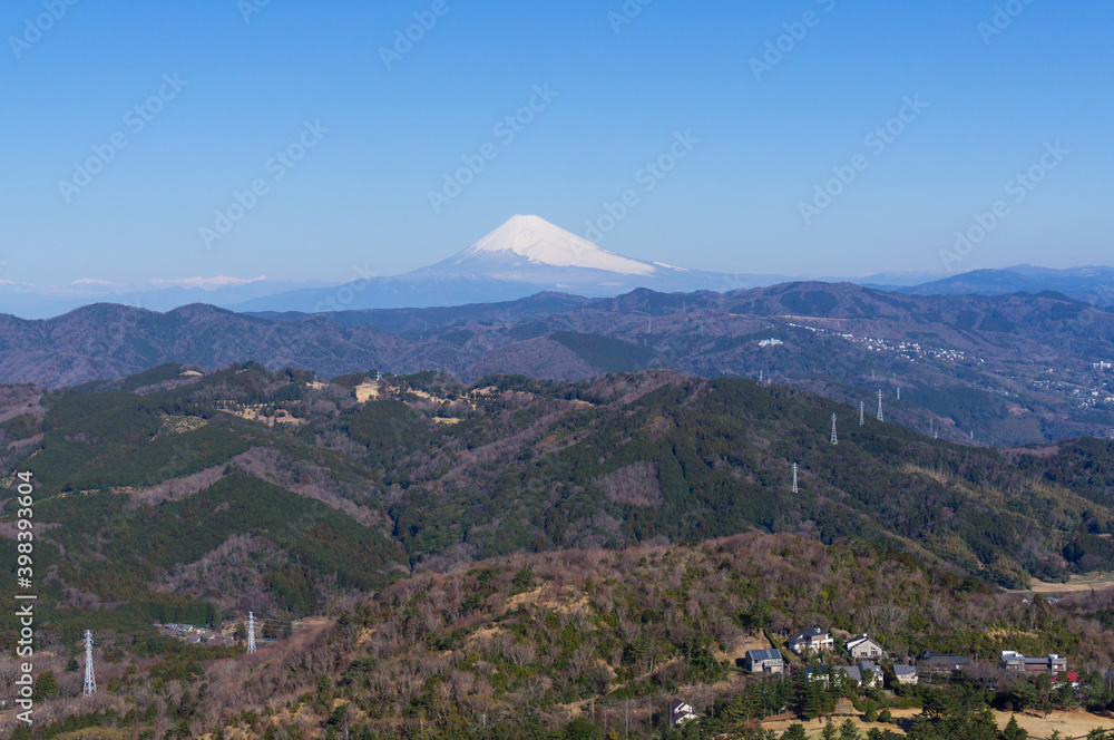 静岡県大室山から望む富士山