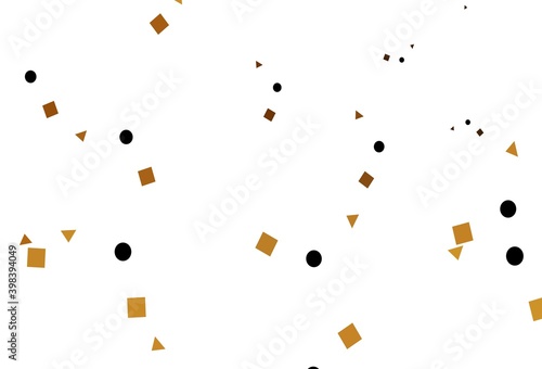 Light Yellow, Orange vector cover in polygonal style with circles.
