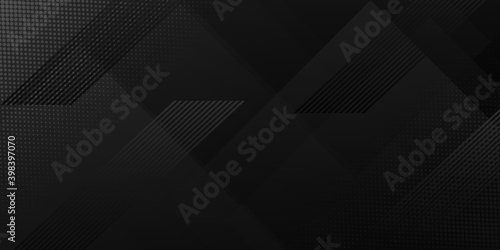 Black abstract paper background with lines and square shape design element