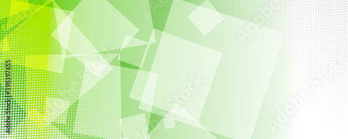 Abstract green and grey tech geometric banner design