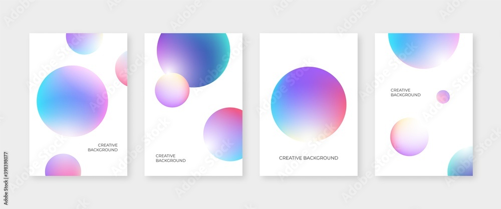 Abstract cover set with colorful 3d circle shapes