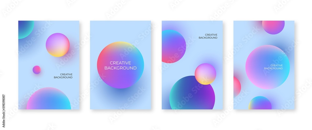 Abstract cover set with colorful 3d circle shapes