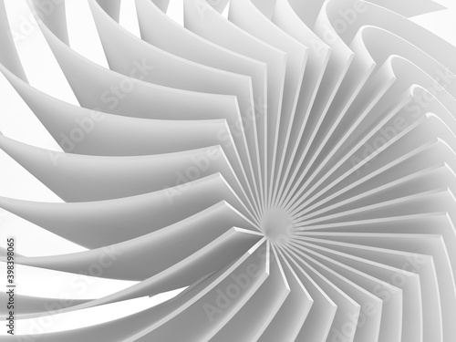 Abstract white round parametric structure, 3 d