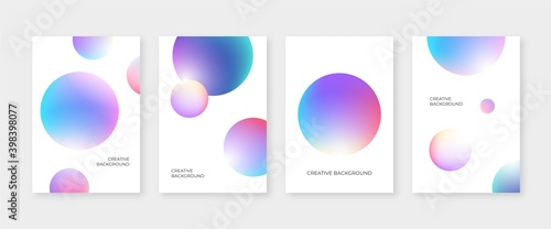 Abstract cover set with colorful 3d circle shapes
