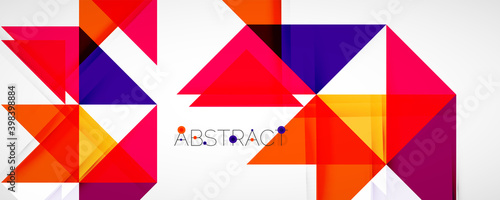 Geometric abstract background. Techno color triangle shapes. Vector illustration for covers  banners  flyers and posters and other designs