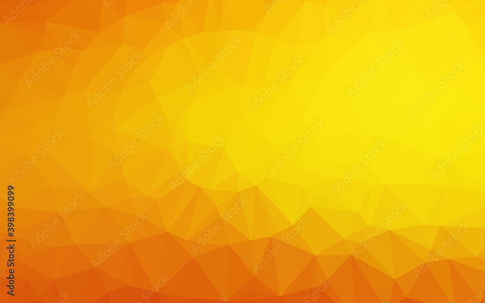 Light Orange vector abstract mosaic pattern. Colorful illustration in Origami style with gradient.  Template for your brand book.