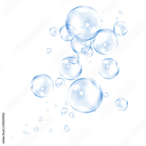 blue bubbles in water