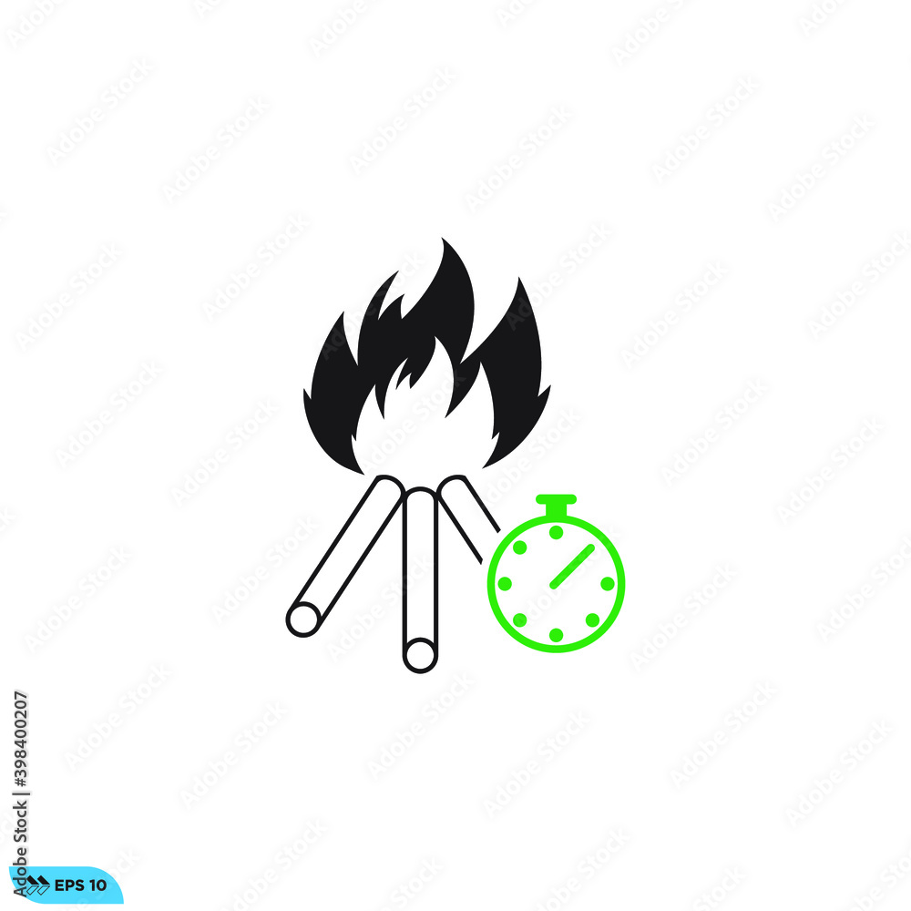 Icon vector graphic of bonfire Icon vector graphic of bonfire