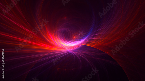 3D rendering abstract multicolor fractal light background