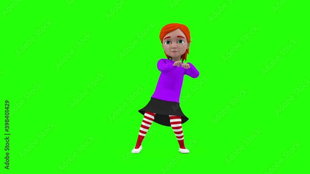 Silly Dancing clip isolated. girl character, 3d rendering Silly Dancing clip isolated. girl character, 3d rendering
