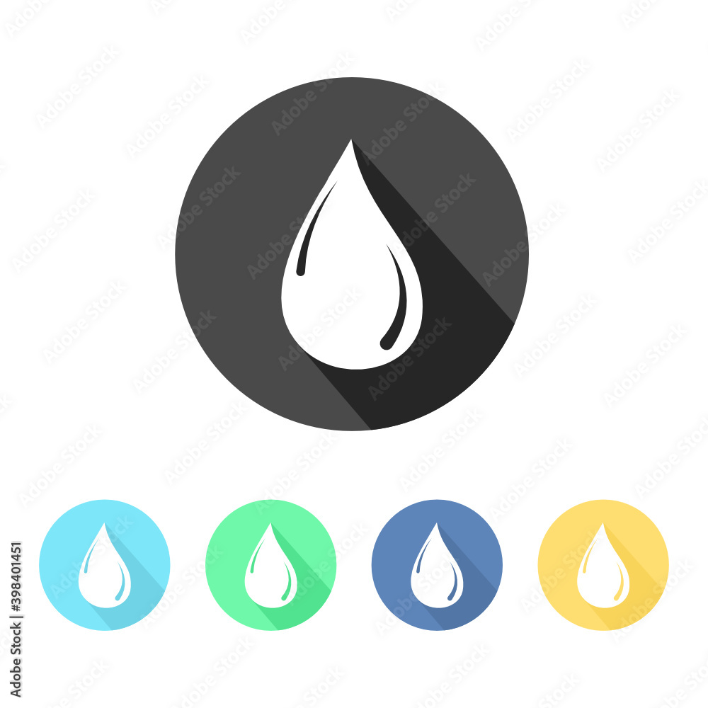 Set of water drop icon isolate on white background.