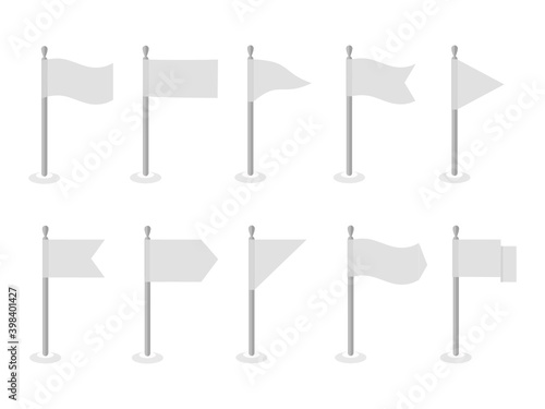 set of flags icon isolate on white background.
