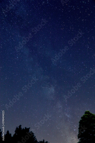 Milky Way stars and starry skies photographed with long exposure.