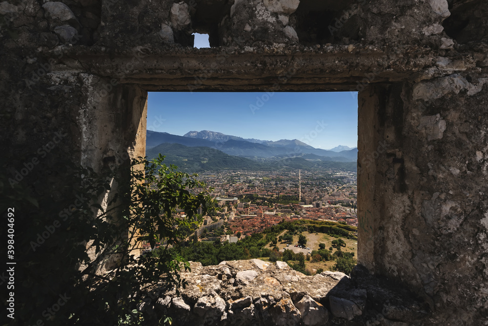 Grenoble and Alps Panorama from Mont Jalla Ruins